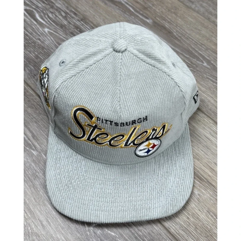 New Era Pittsburgh Steelers Hat The Golfer SnapBack Corded Gray 80 Seasons